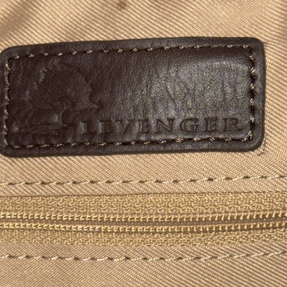 Levenger Black Canvas Tote With Brown Leather Trim - Picture 10 of 12